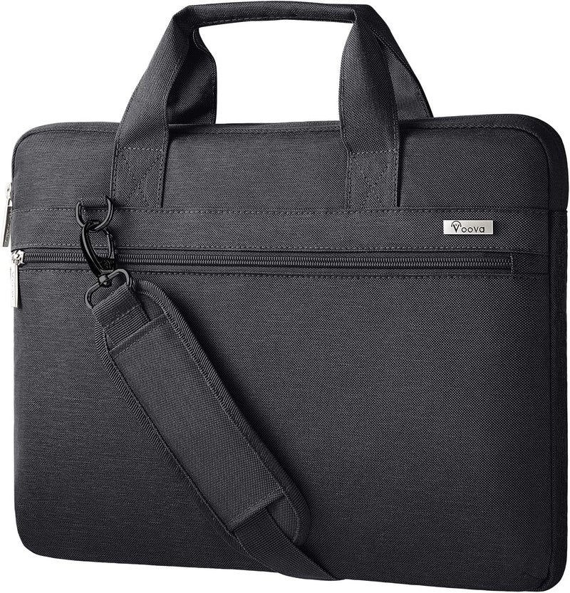 Voova Laptop Bag 15.6 Inch, 360Â° Protective Laptop Case Sleeve Compatible with MacBook Air 15 M2/M3/M4, MacBook Pro 15/16, 15-16â€ Lenovo Dell Hp, Waterproof Computer Bag Slim Briefcase, Black - Image 1